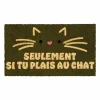 Deurmat Si tu plais au chat 70x40cm - kokos & PVC - multicolor
