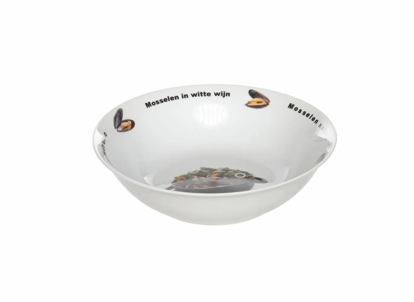 Diep bord Ø23cm - steen - wit