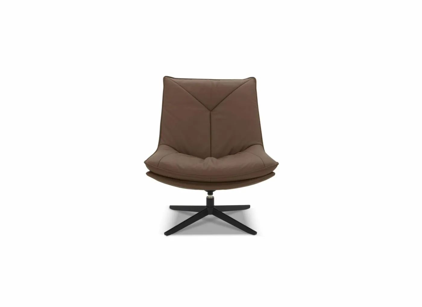 Draaifauteuil A8036 75x90x87cm - leder - cognac