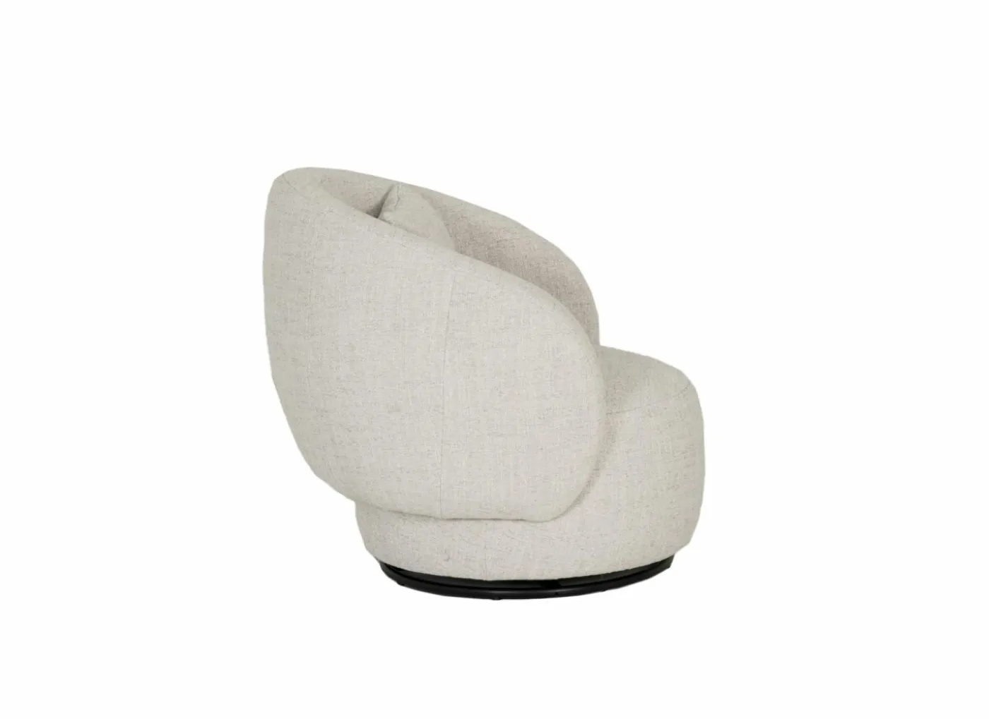 Draaifauteuil Pasoa Ø90x82cm - stof - beige naturel