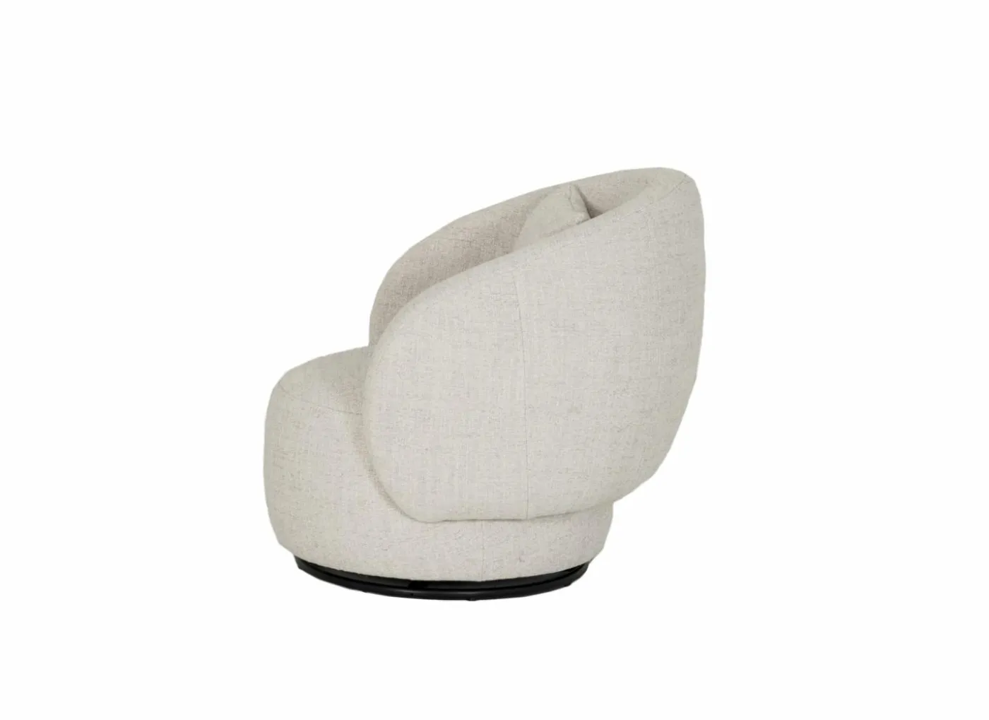 Draaifauteuil Pasoa Ø90x82cm - stof - beige naturel