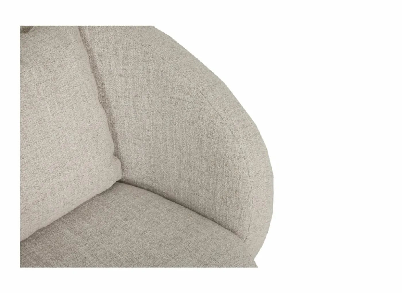 Draaifauteuil Pasoa Ø90x82cm - stof - beige naturel