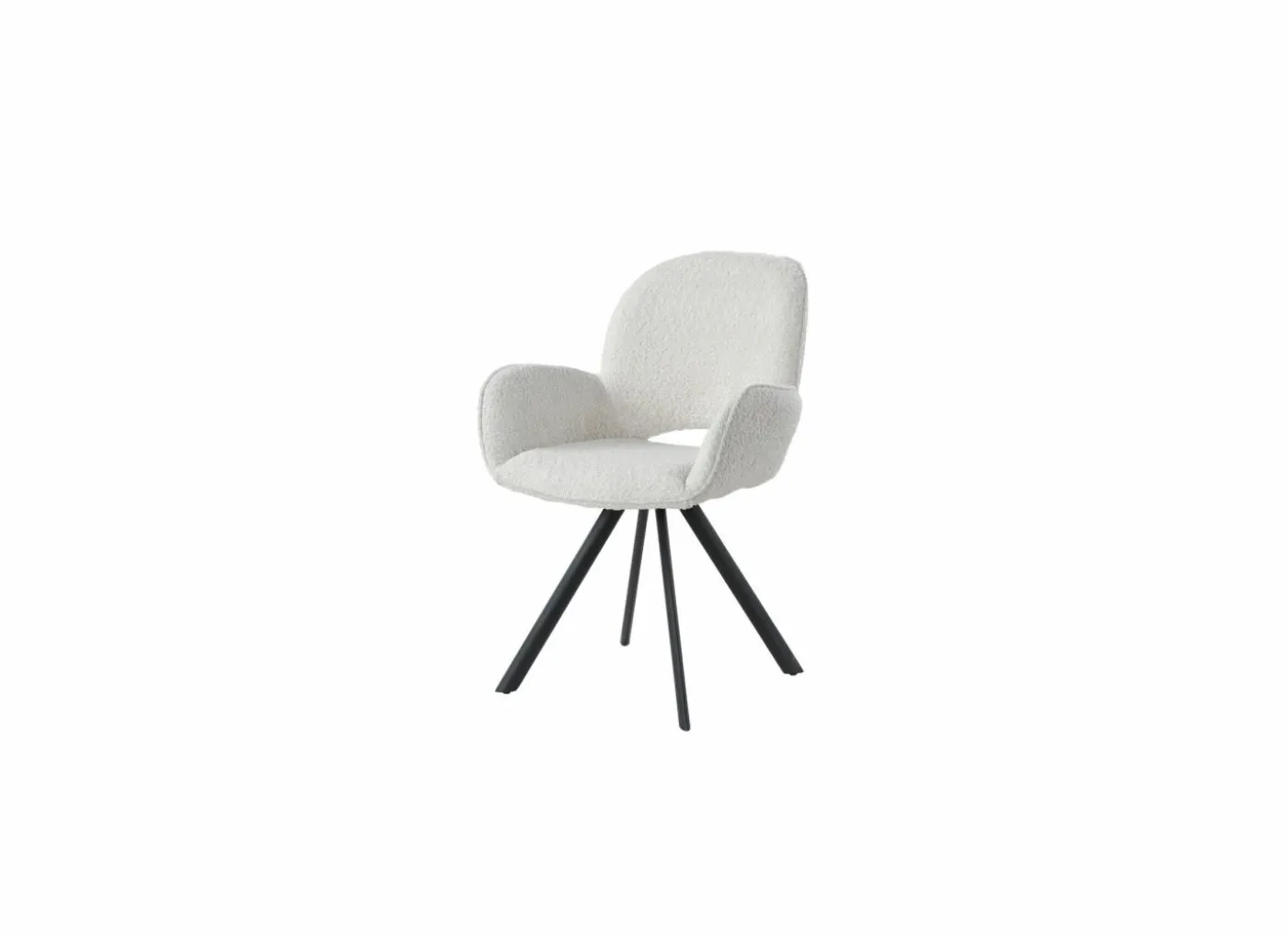 Draaistoel Adrian 60x58x86cm - polyester - wit
