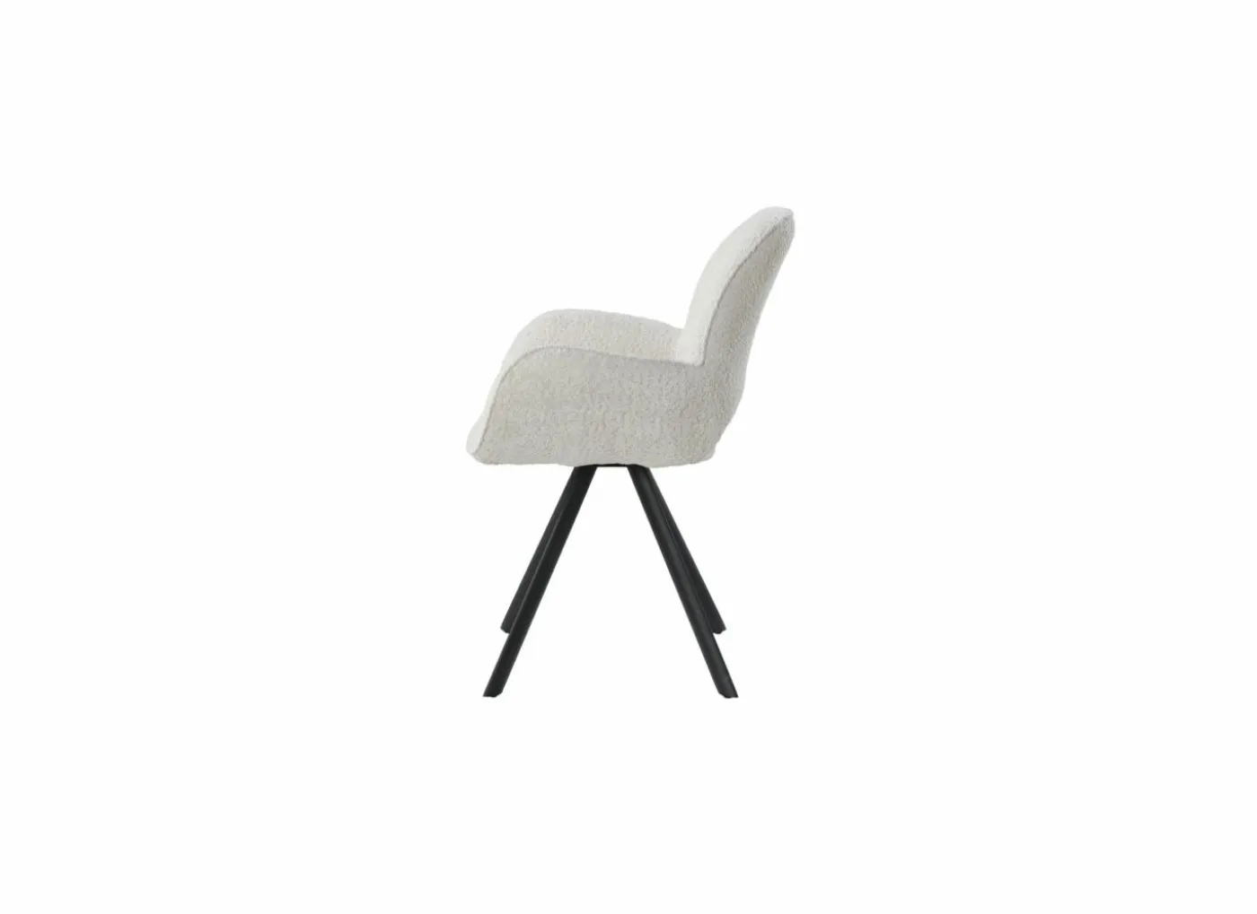 Draaistoel Adrian 60x58x86cm - polyester - wit