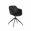 Draaistoel Burning 58x55x83.5cm - lederlook - zwart
