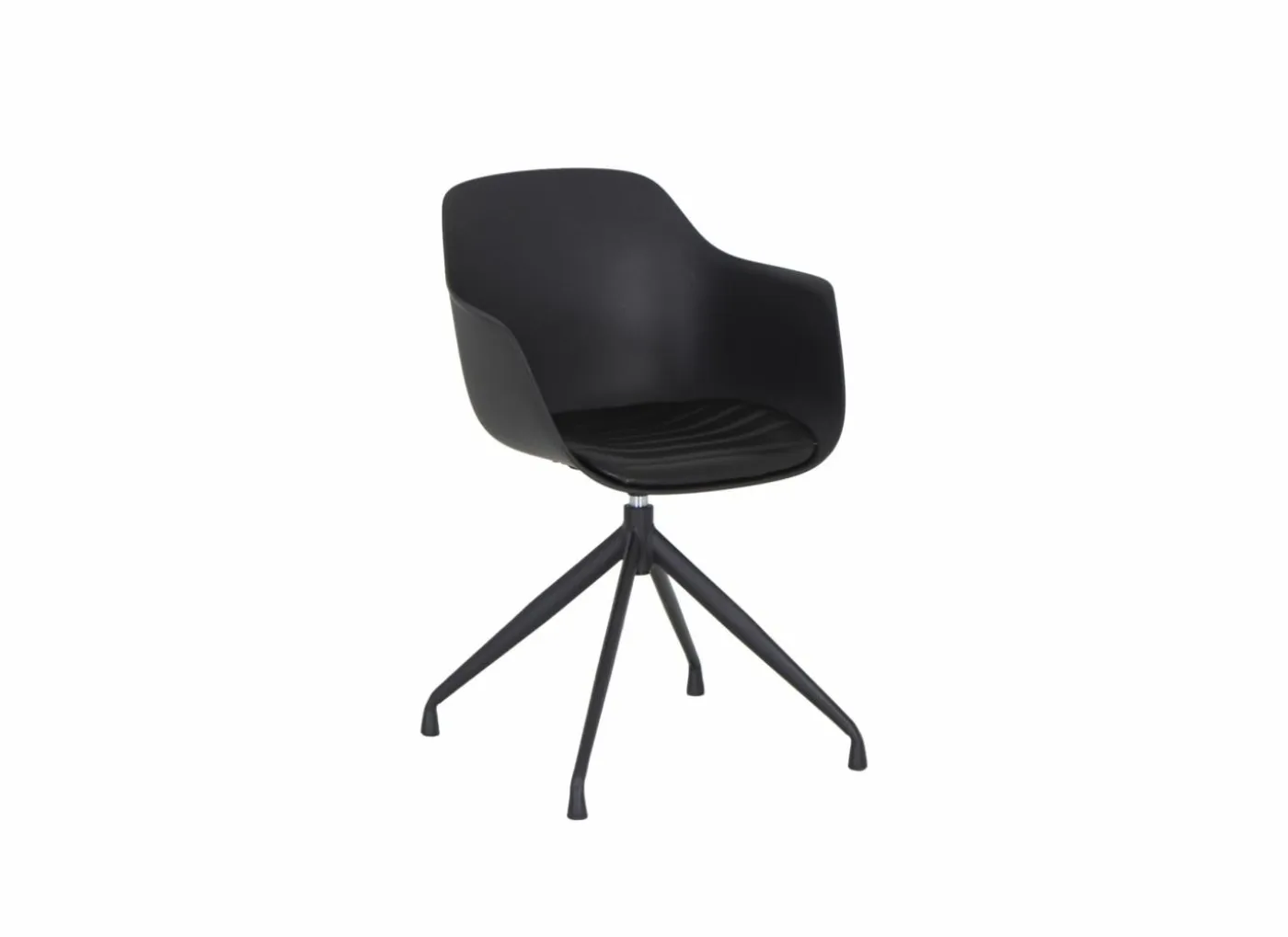Draaistoel Burning 58x55x83.5cm - lederlook - zwart