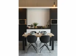 Draaistoel Burning 58x55x83.5cm - lederlook - zwart