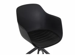 Draaistoel Burning 58x55x83.5cm - lederlook - zwart