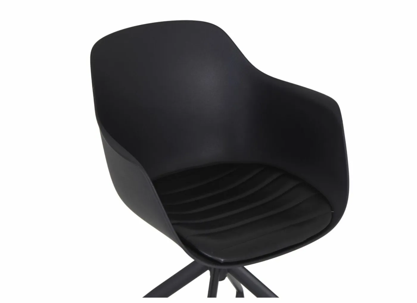 Draaistoel Burning 58x55x83.5cm - lederlook - zwart