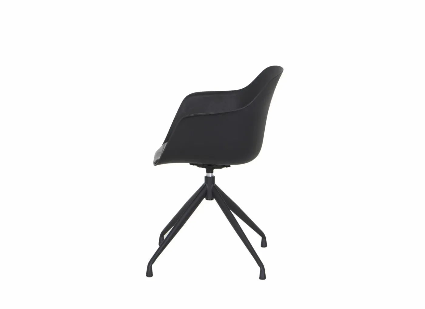 Draaistoel Burning 58x55x83.5cm - lederlook - zwart