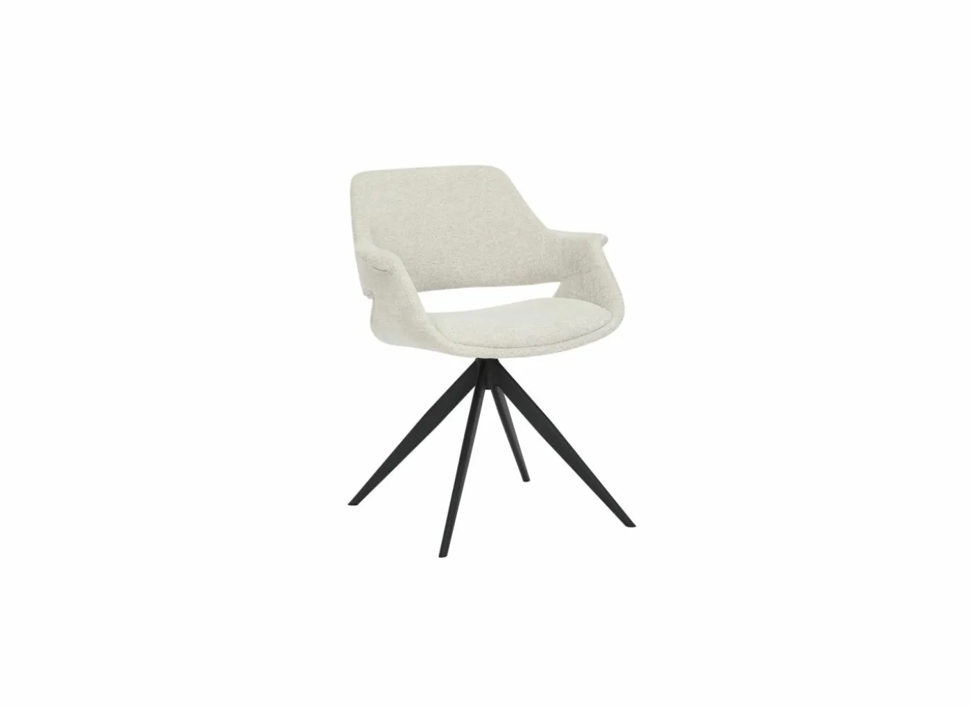Draaistoel Commander 58x58x77,5cm - stof - cream