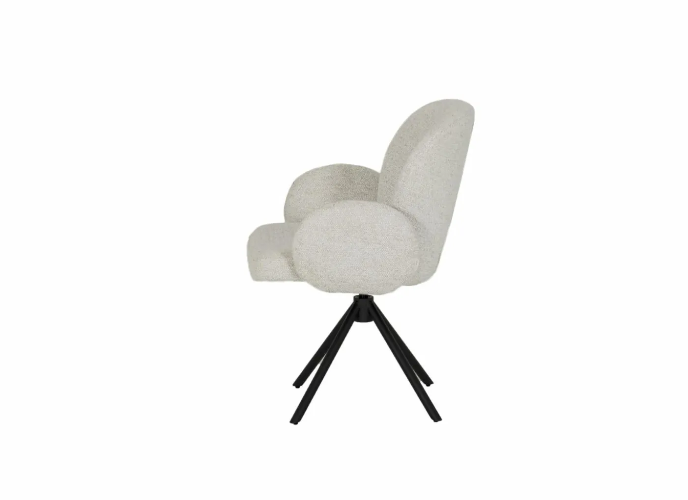 Draaistoel Josea 66x55x88cm - polyestervezel - beige