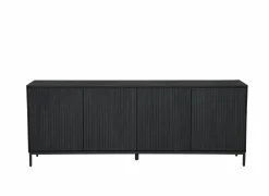 Dressoir Aquilano 225cm - acacia massief - zwart