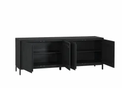 Dressoir Aquilano 225cm - acacia massief - zwart