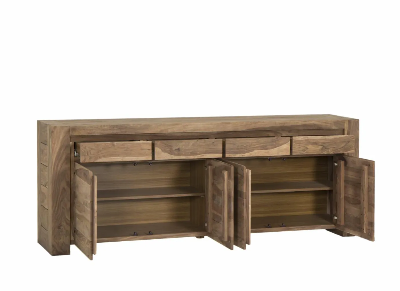 Dressoir Carbone 225cm - sheesham massief & decor - naturel