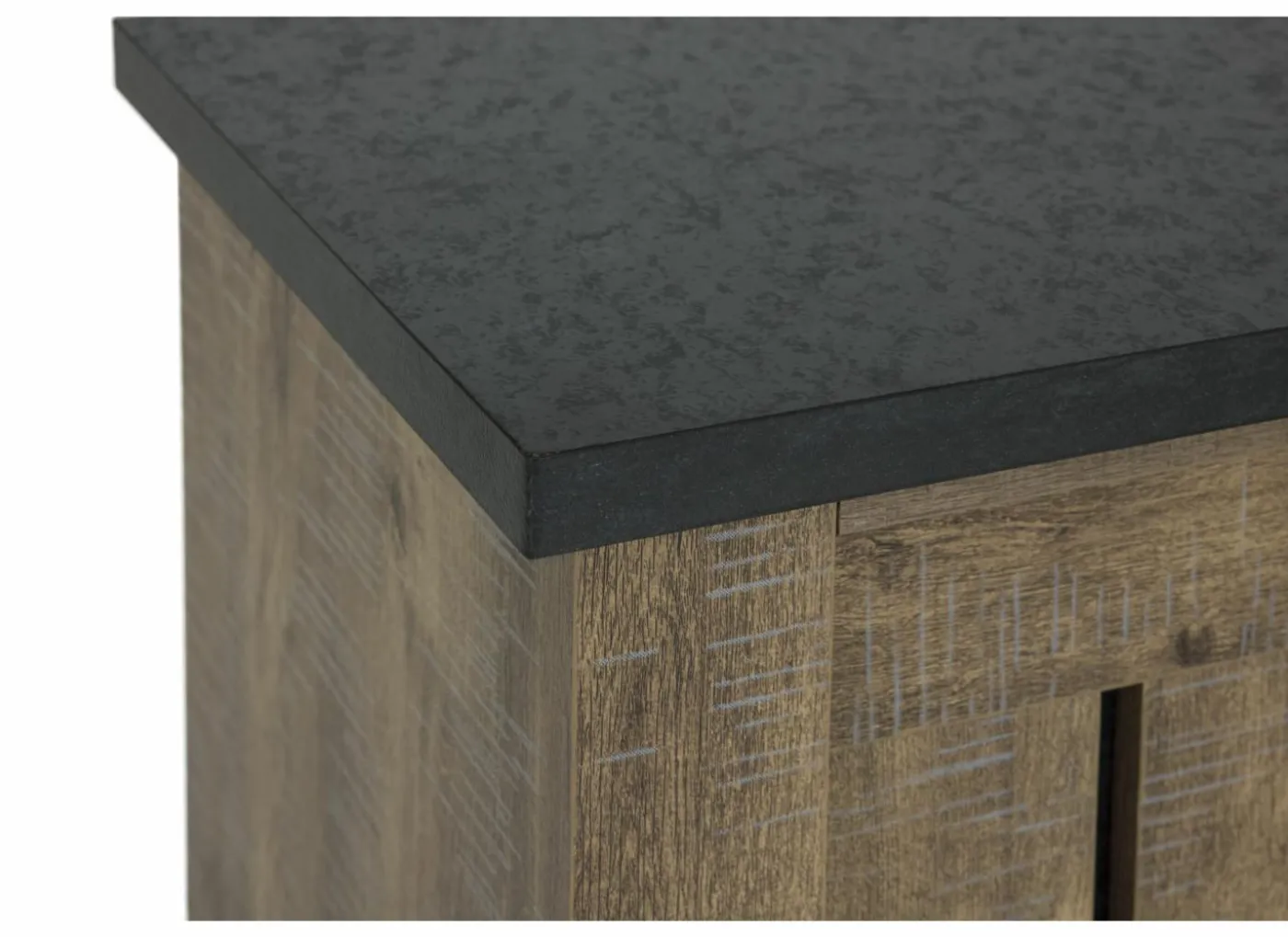 Dressoir Etienne 221cm - decor - industriële eik & zwart