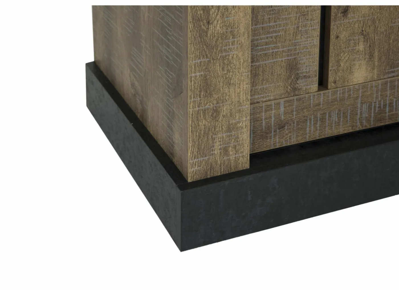 Dressoir Etienne 221cm - decor - industriële eik & zwart