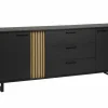 Dressoir Faro 216cm - melamine - structuur zwart