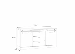 Dressoir Kaszimiro 173cm - decor - waterford eik & zwart
