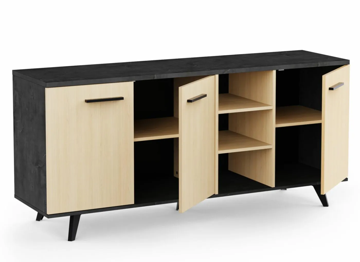 Dressoir Kent 161cm - decor - chêne de fil & sidewalk