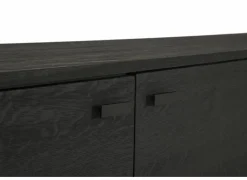 Dressoir Mauri 240cm - eik massief & decor - zwart
