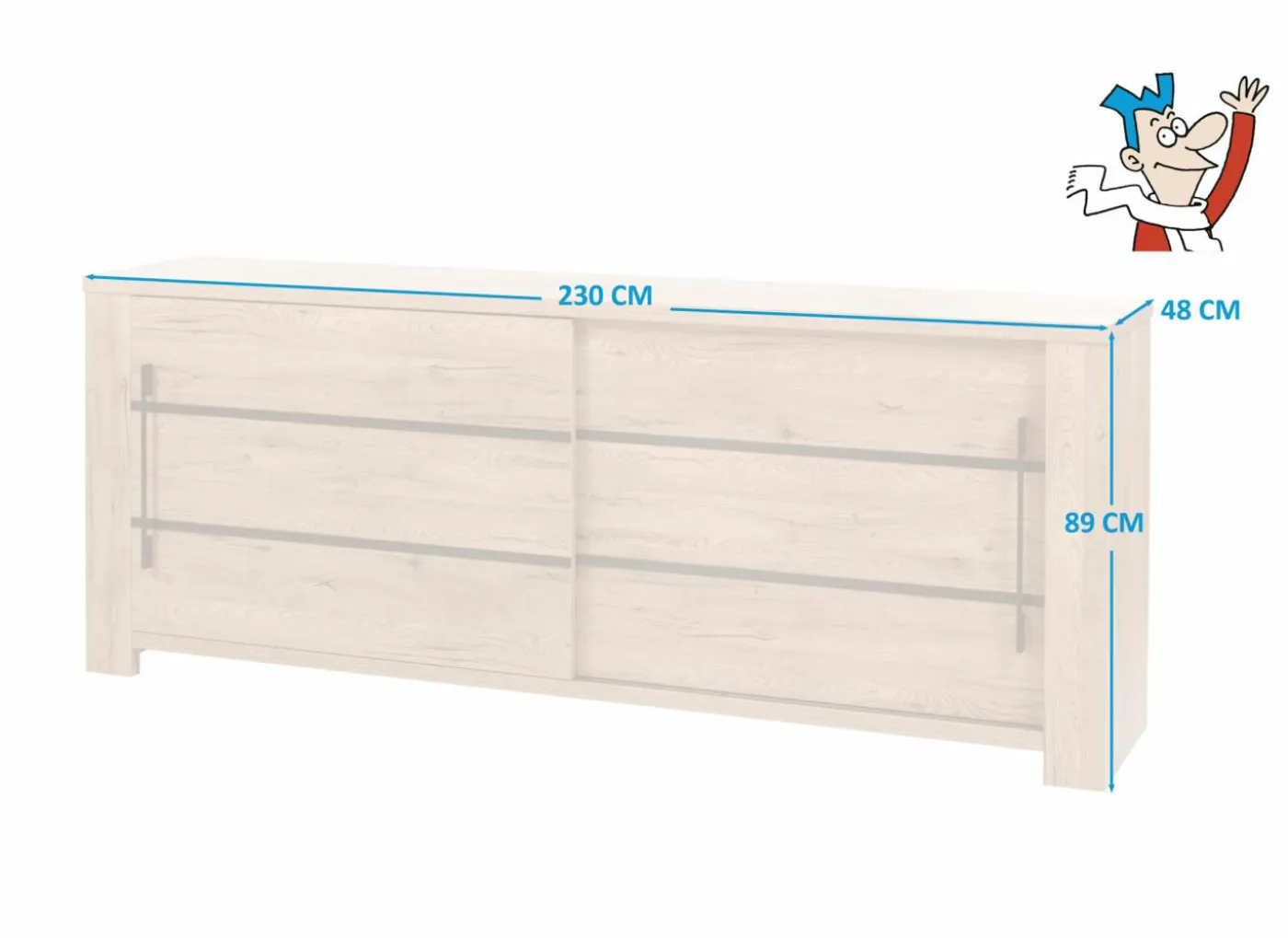 Dressoir Otto 230cm - decor - scarlet eik