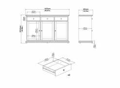 Dressoir Paris 144cm - decor - wit