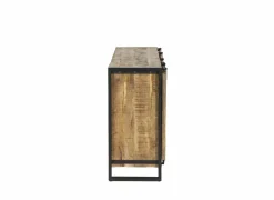 Dressoir Woodstock 200cm - mango massief & metaal - naturel & zwart