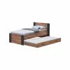 Eenpersoonsbed met bedlade Ellen 90x200cm - decor - acacia & zwart