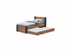 Eenpersoonsbed met bedlade Ellen 90x200cm - decor - acacia & zwart