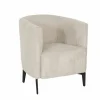 Fauteuil Capri 67x71x73cm - ribfluweel - ivoor