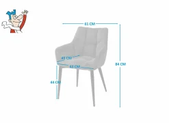 Fauteuil Conan 61x56x84cm - stof - donkergrijs