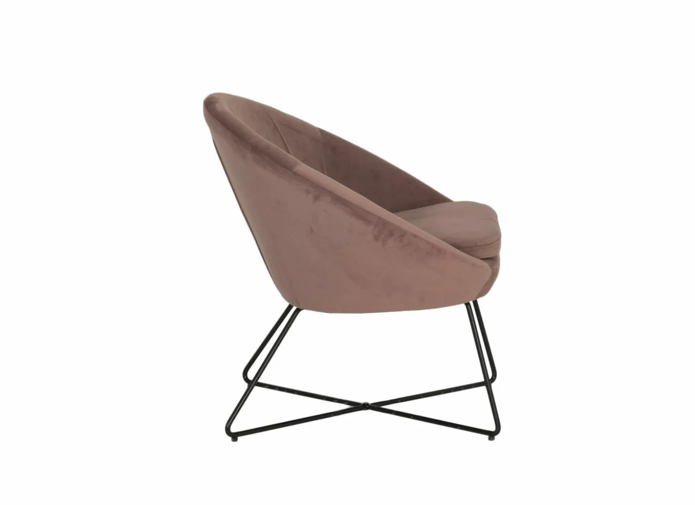 Fauteuil Juice 70x69x73,50cm - fluweel - oudroze