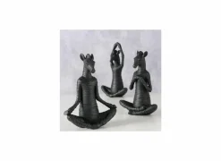 Figuur Yoga Zebra  H18cm - polystone - zwart