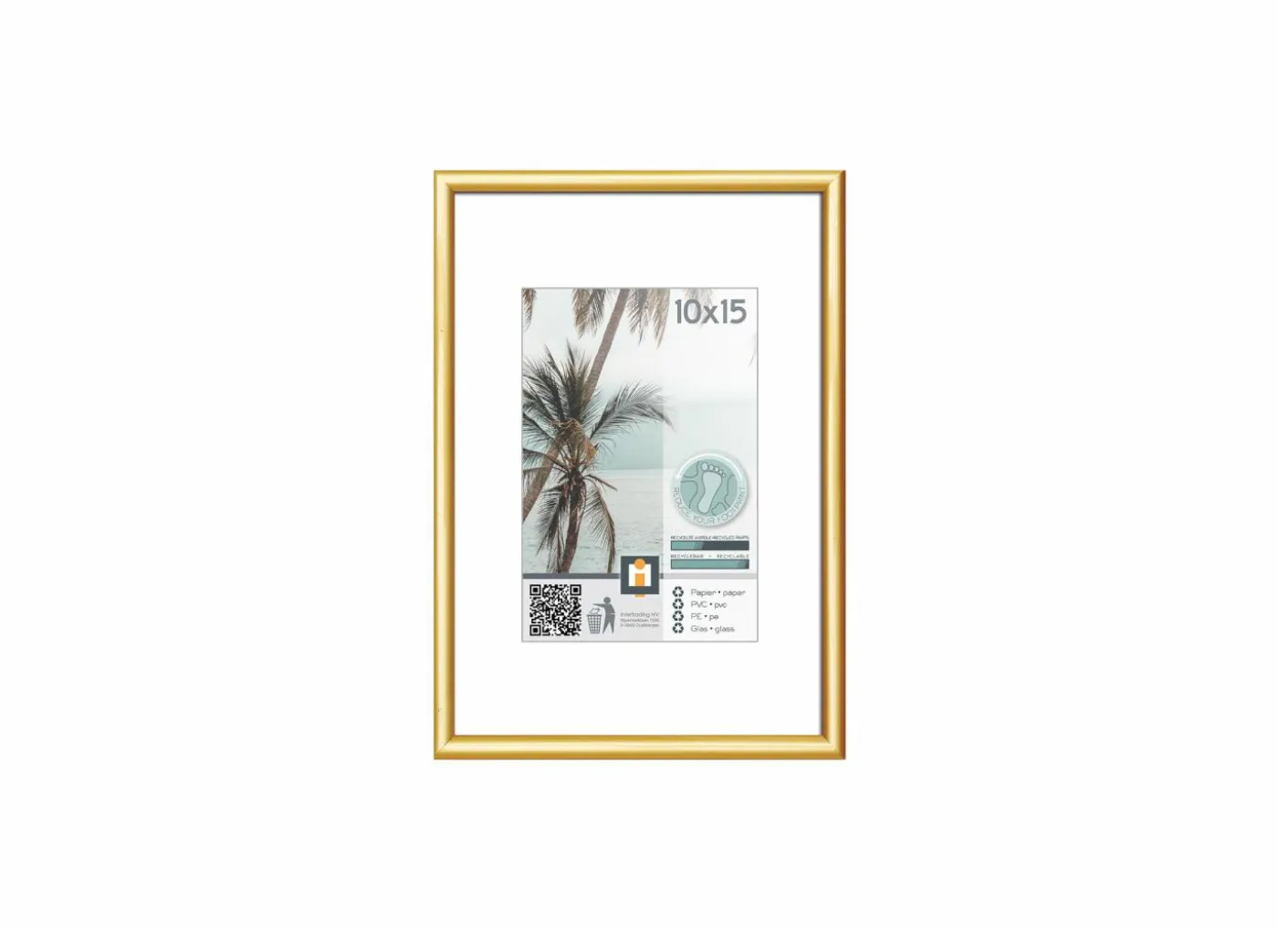 Fotokader Kyoto 16x11cm - kunststof & glas - goud