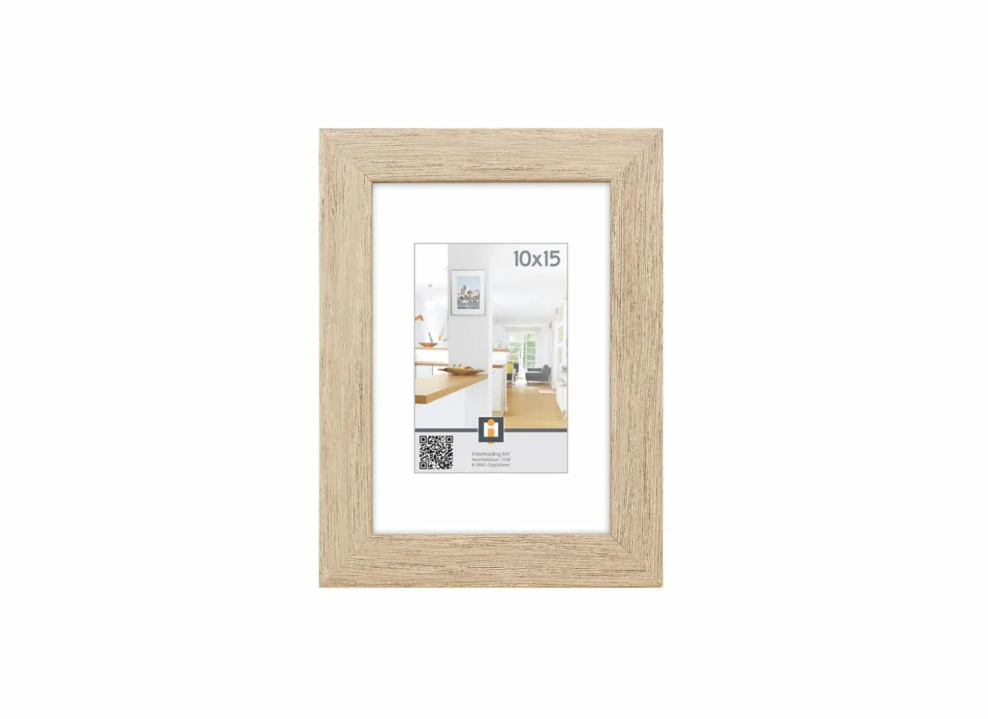 Fotokader Livorno 15x10cm - hout & glas - grijs