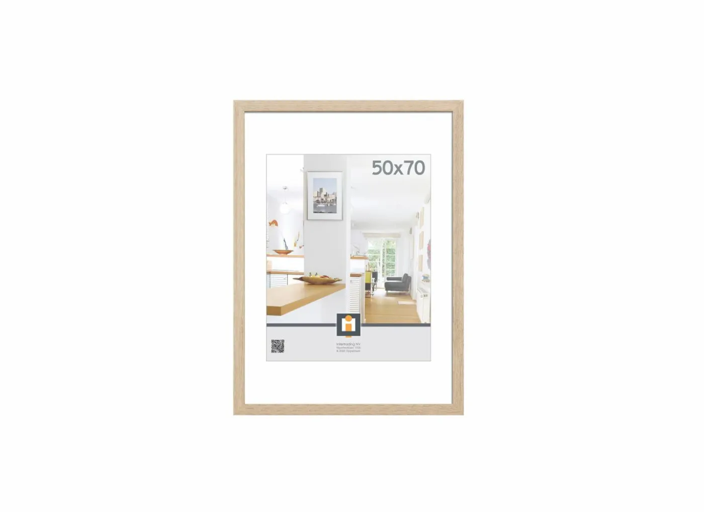 Fotokader Livorno 70x50cm - hout & glas - grijs