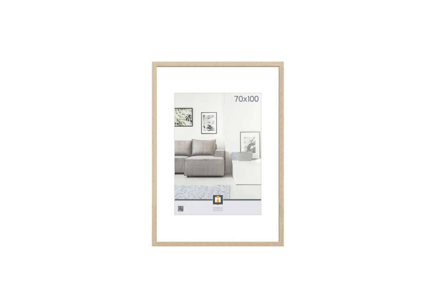 Fotokader Livorno 100x70cm - hout & glas - grijs