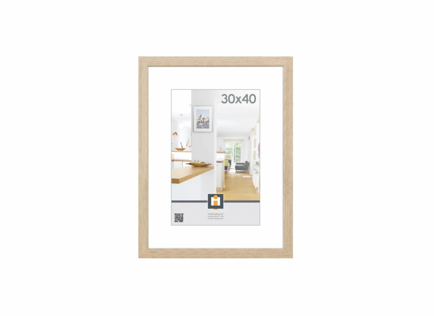 Fotokader Livorno 40x30cm - hout & glas - grijs