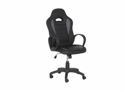Gamestoel Maquina 60x65x120cm - lederlook - zwart & grijs
