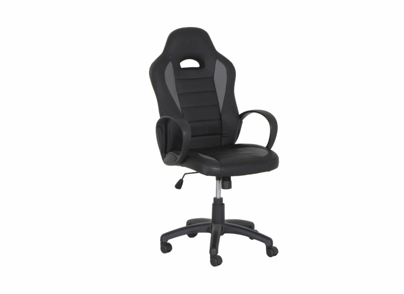 Gamestoel Maquina 60x65x120cm - lederlook - zwart & grijs