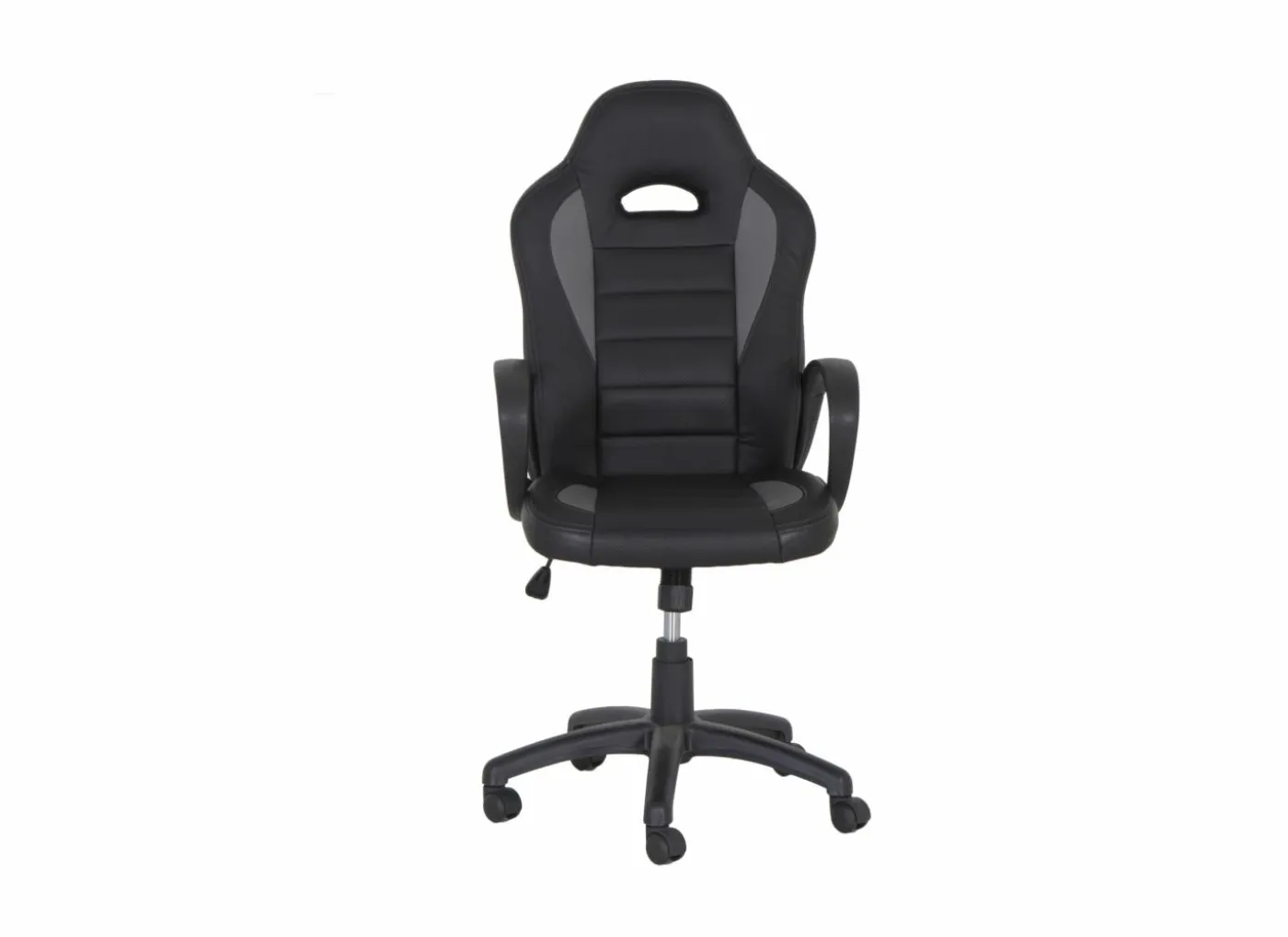 Gamestoel Maquina 60x65x120cm - lederlook - zwart & grijs