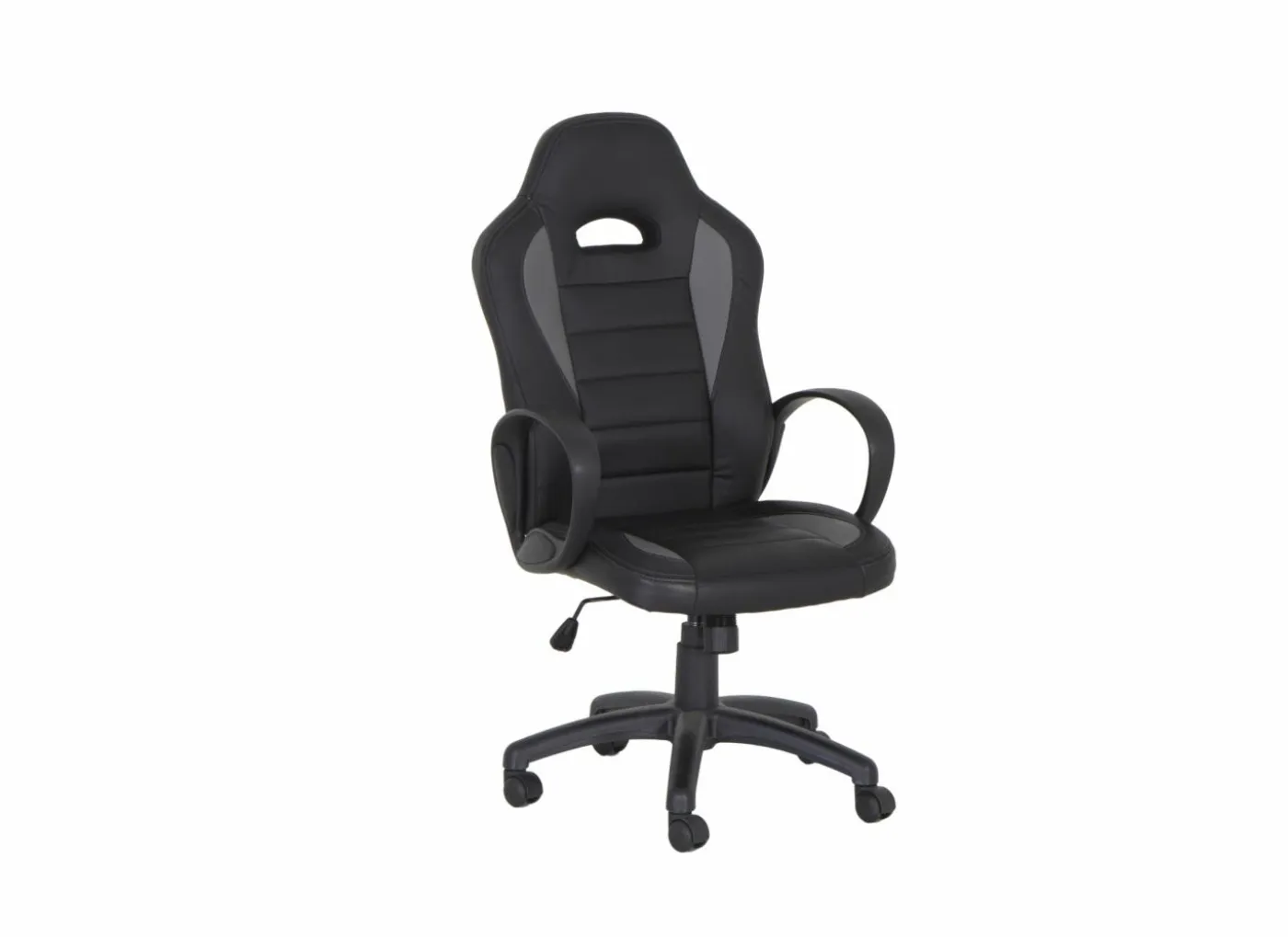 Gamestoel Maquina 60x65x120cm - lederlook - zwart & grijs
