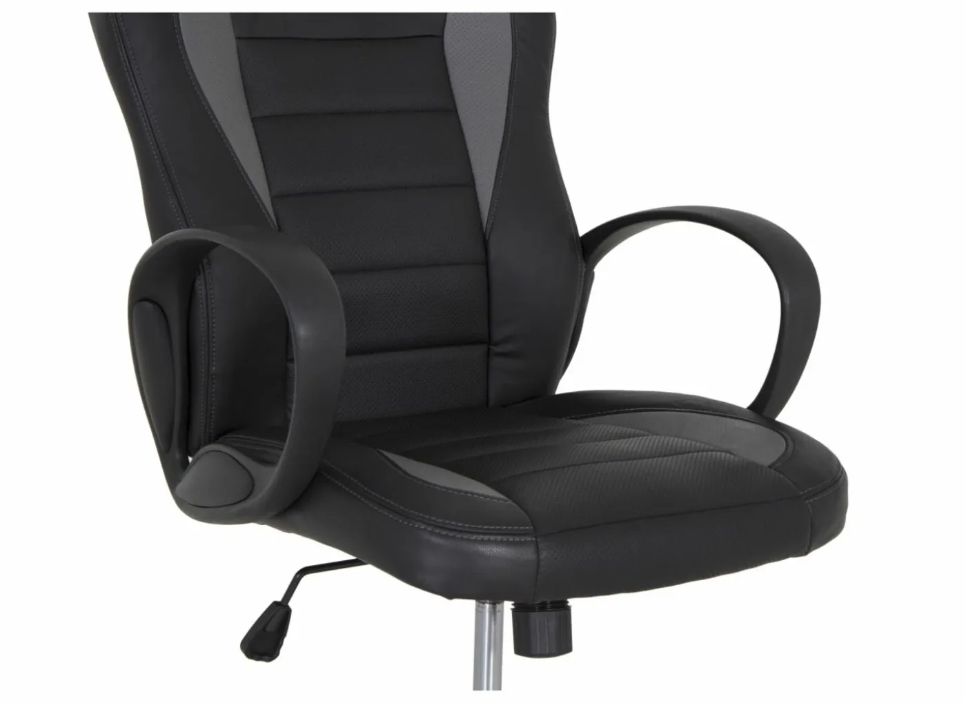 Gamestoel Maquina 60x65x120cm - lederlook - zwart & grijs