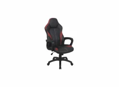Gamestoel Yukon 62x71,5x124cm - lederlook - zwart & rood