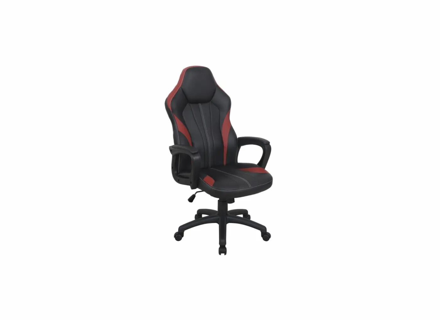 Gamestoel Yukon 62x71,5x124cm - lederlook - zwart & rood