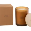 Geurkaars Ambre Intime Ø10,5x14cm - glas/paraffine - oranje