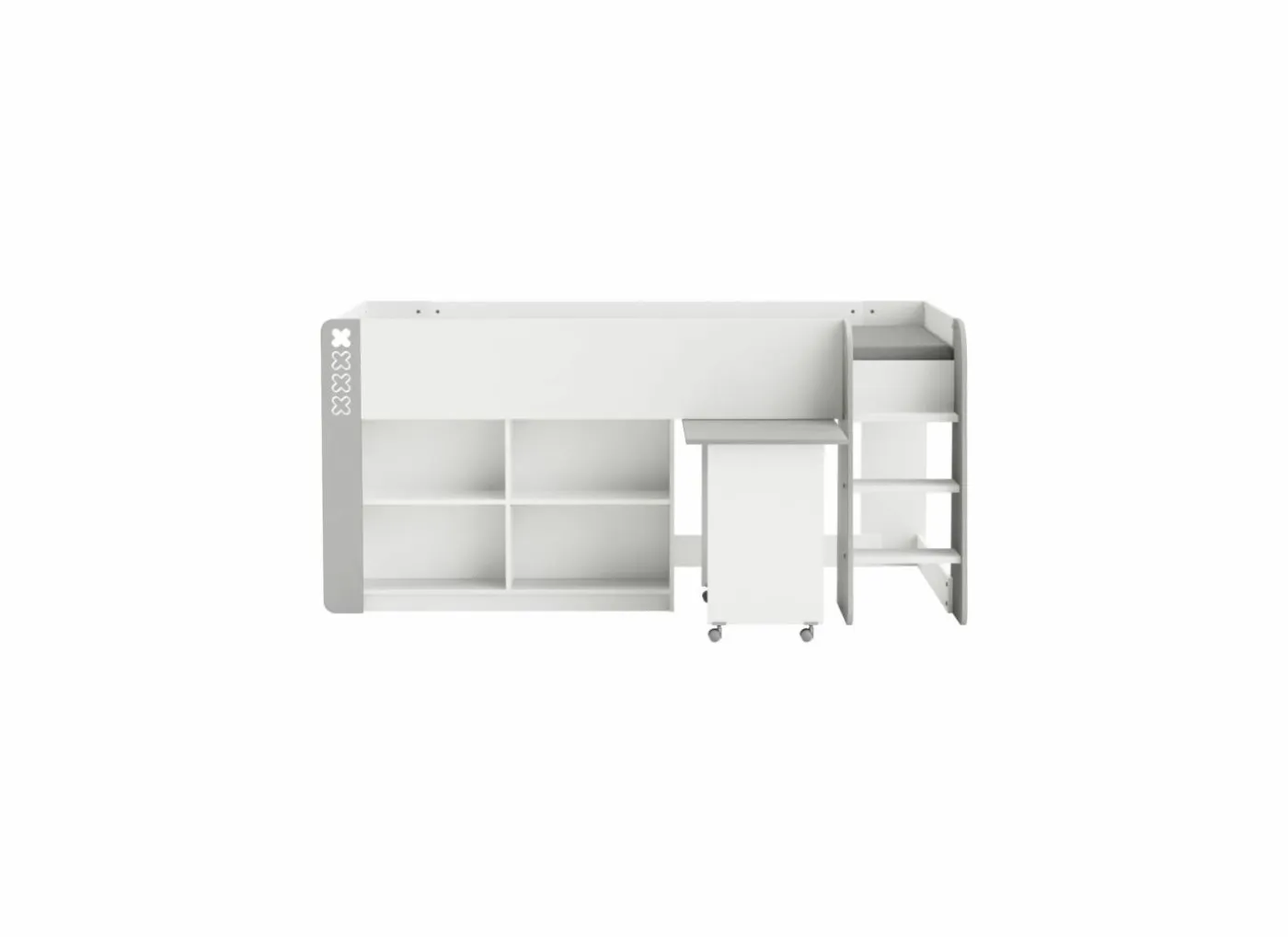 Halfhoogslaper Hampton 90x200cm - decor - wit & grijs