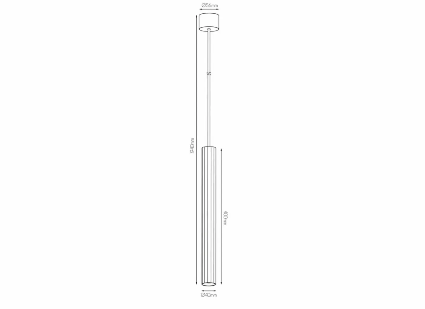 Hanglamp 40cm GU4 - aluminium - wit