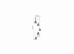 Hanglamp Ø40cm 5x60W
